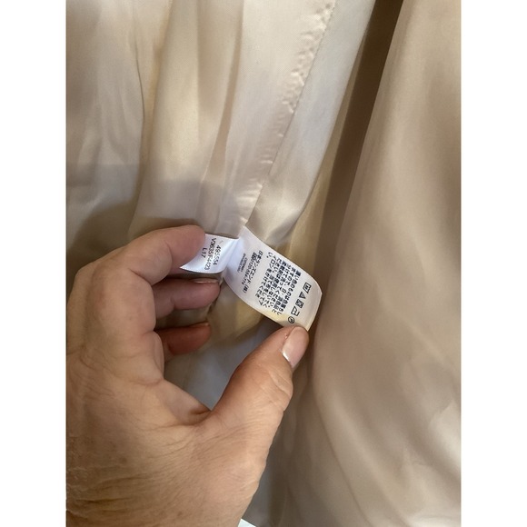 Lands' End Tan Rain Trench Coat Short Double Breasted Belted - Women's Size 18 - Picture 16 of 16